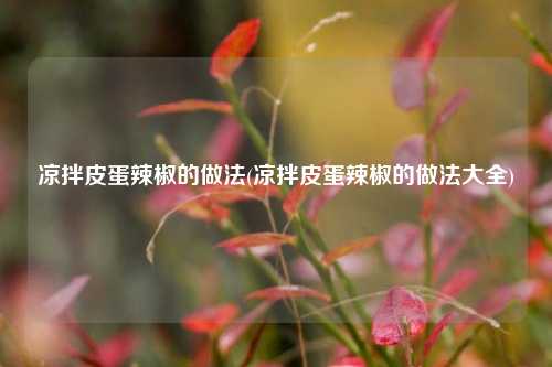 凉拌皮蛋辣椒的做法(凉拌皮蛋辣椒的做法大全)