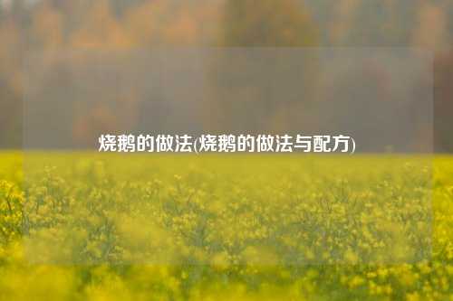 烧鹅的做法(烧鹅的做法与配方)
